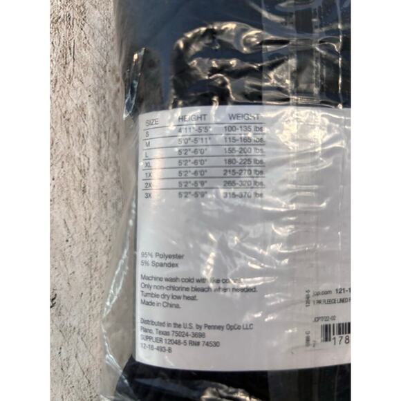 MIXIT Women’s Black Fleece-Lined Footless Tights / Size: Medium - Picture 5 of 6